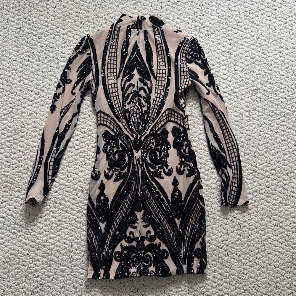Jessica Rich Nude Sequin Dress - Picture 3 of 5